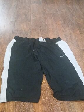 Reebok Men's Black and White Athletic Shorts